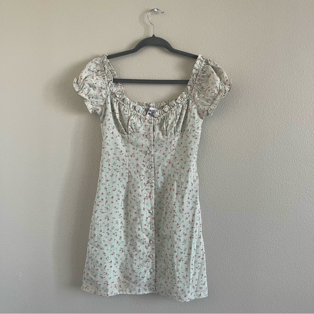 Princess Polly Light Green Floral Mini Dress